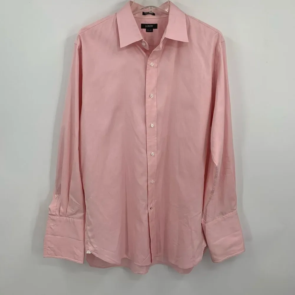 🩵JCREW mens 16.5-33 pink Cotton button down shirt